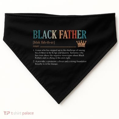 Black Father Definition Fathers Day USA-Made Doggie Bandana