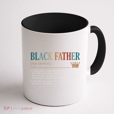 Black Father Definition Fathers Day Coffee Mug back