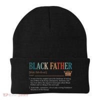 Black Father Definition Fathers Day Beanie thumb 0