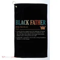 Black Father Definition Fathers Day Golf Towel thumb 0
