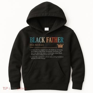 Black Father Definition Fathers Day Kids Hoodie