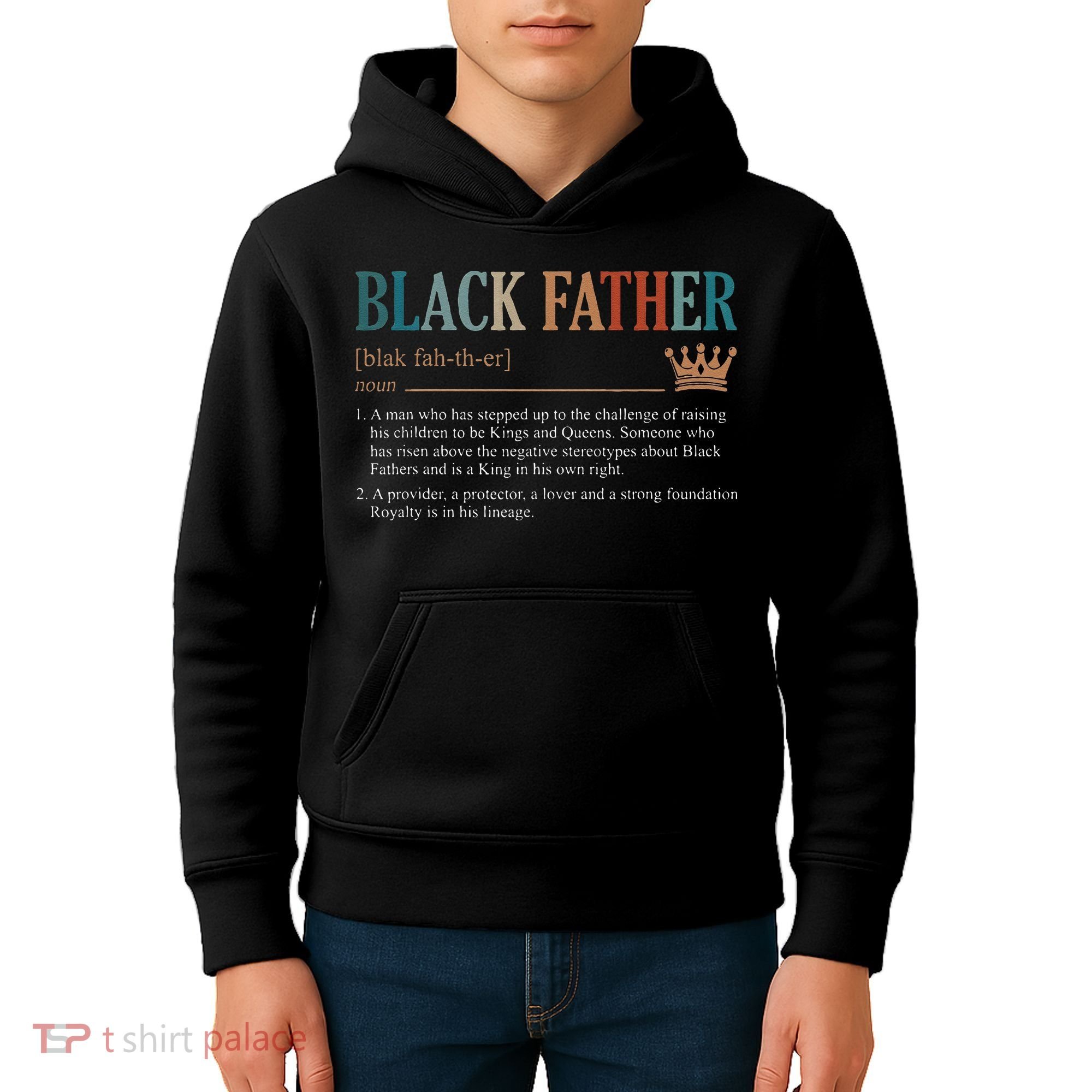 Black Father Definition Fathers Day Kids Hoodie