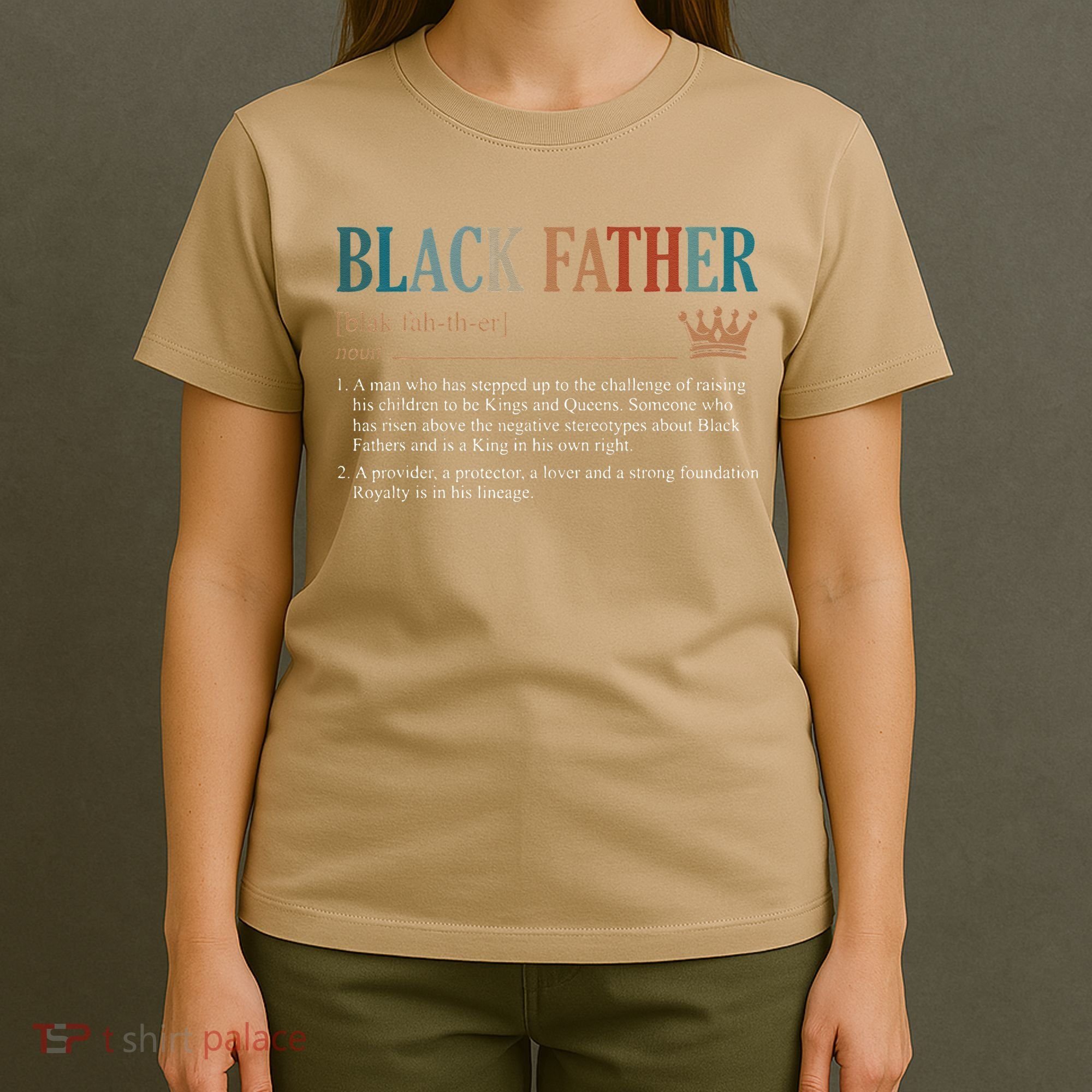 Black Father Definition Fathers Day T-Shirt