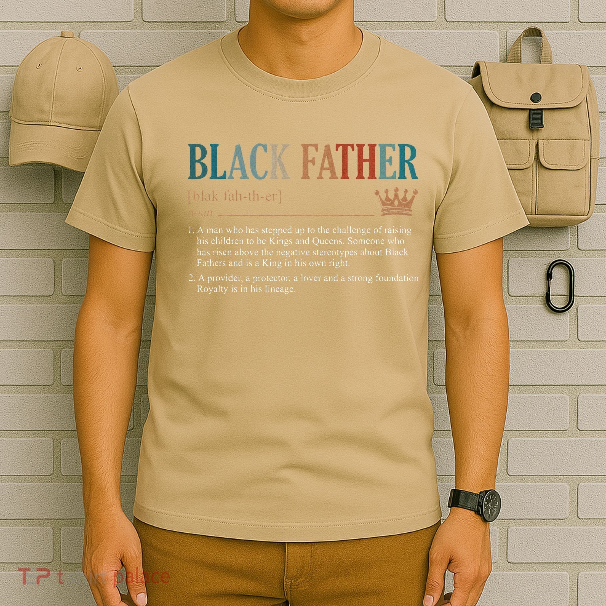 Black Father Definition Fathers Day T-Shirt