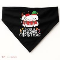 Bichon Frise Dogs Merry Day Mom Dad Have A Pawsome Christmas Cute Gift USA-Made Doggie Bandana thumb 0