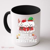 Bichon Frise Dogs Merry Day Mom Dad Have A Pawsome Christmas Cute Gift Coffee Mug thumb 0