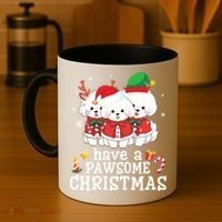 Bichon Frise Dogs Merry Day Mom Dad Have A Pawsome Christmas Cute Gift Coffee Mug thumb 4