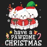 Bichon Frise Dogs Merry Day Mom Dad Have A Pawsome Christmas Cute Gift Hat thumb 2