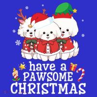 Bichon Frise Dogs Merry Day Mom Dad Have A Pawsome Christmas Cute Gift Hoodie thumb 2