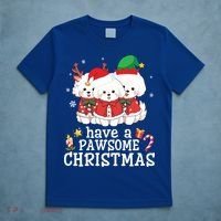 Bichon Frise Dogs Merry Day Mom Dad Have A Pawsome Christmas Cute Gift T-Shirt thumb 5