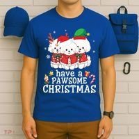 Bichon Frise Dogs Merry Day Mom Dad Have A Pawsome Christmas Cute Gift T-Shirt thumb 6