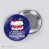 Bichon Frise Dogs Merry Day Mom Dad Have A Pawsome Christmas Cute Gift Button thumb 0