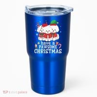 Bichon Frise Dogs Merry Day Mom Dad Have A Pawsome Christmas Cute Gift Tumbler thumb 0