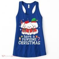 Bichon Frise Dogs Merry Day Mom Dad Have A Pawsome Christmas Cute Gift Women's Tank Top thumb 0