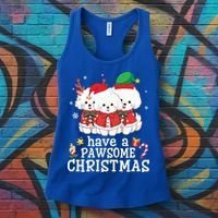 Bichon Frise Dogs Merry Day Mom Dad Have A Pawsome Christmas Cute Gift Women's Tank Top thumb 3