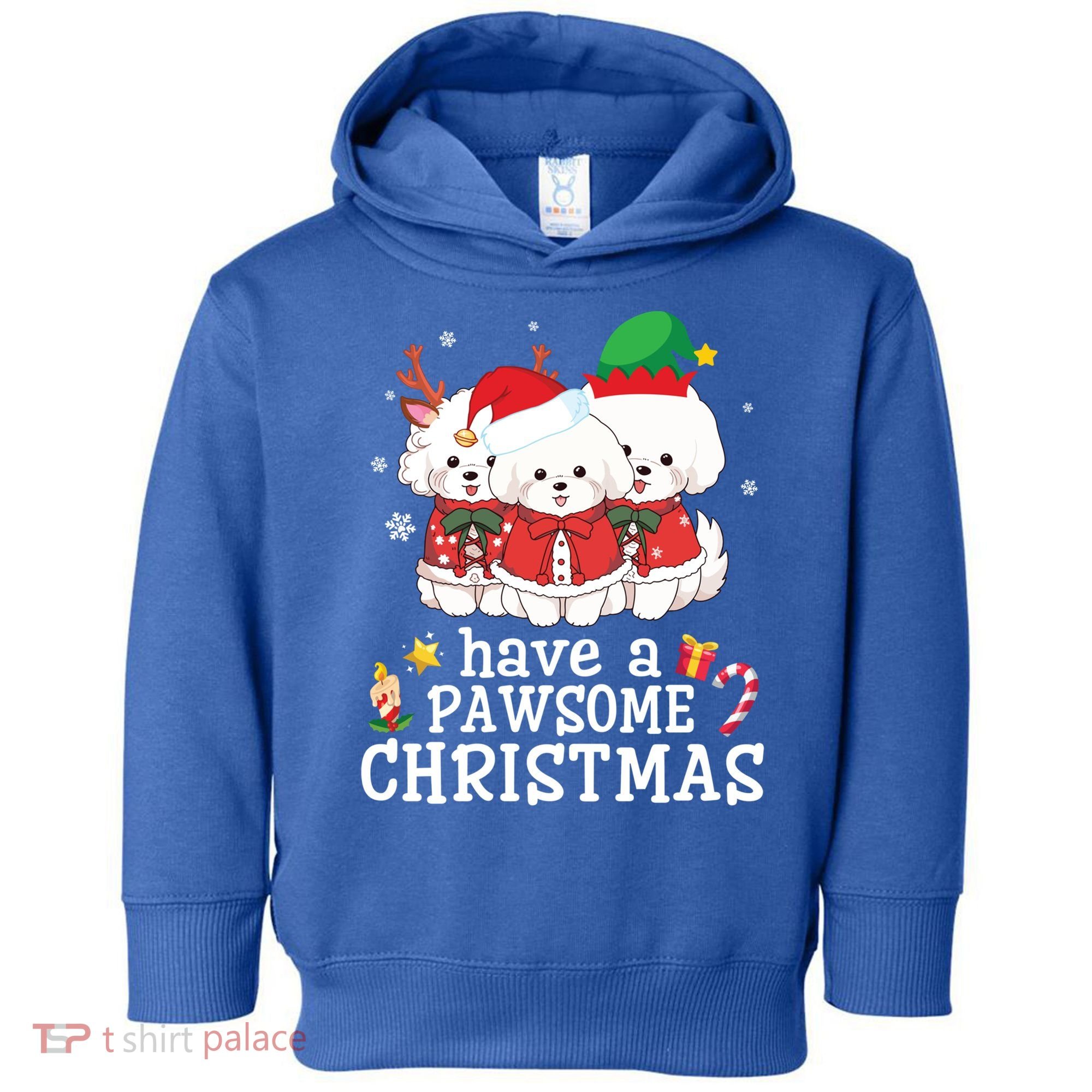 Bichon Frise Dogs Merry Day Mom Dad Have A Pawsome Christmas Cute Gift Toddler Hoodie