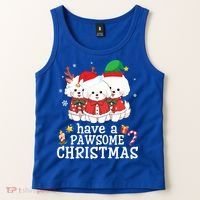 Bichon Frise Dogs Merry Day Mom Dad Have A Pawsome Christmas Cute Gift Tank Top thumb 2