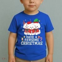 Bichon Frise Dogs Merry Day Mom Dad Have A Pawsome Christmas Cute Gift Toddler T-Shirt thumb 2