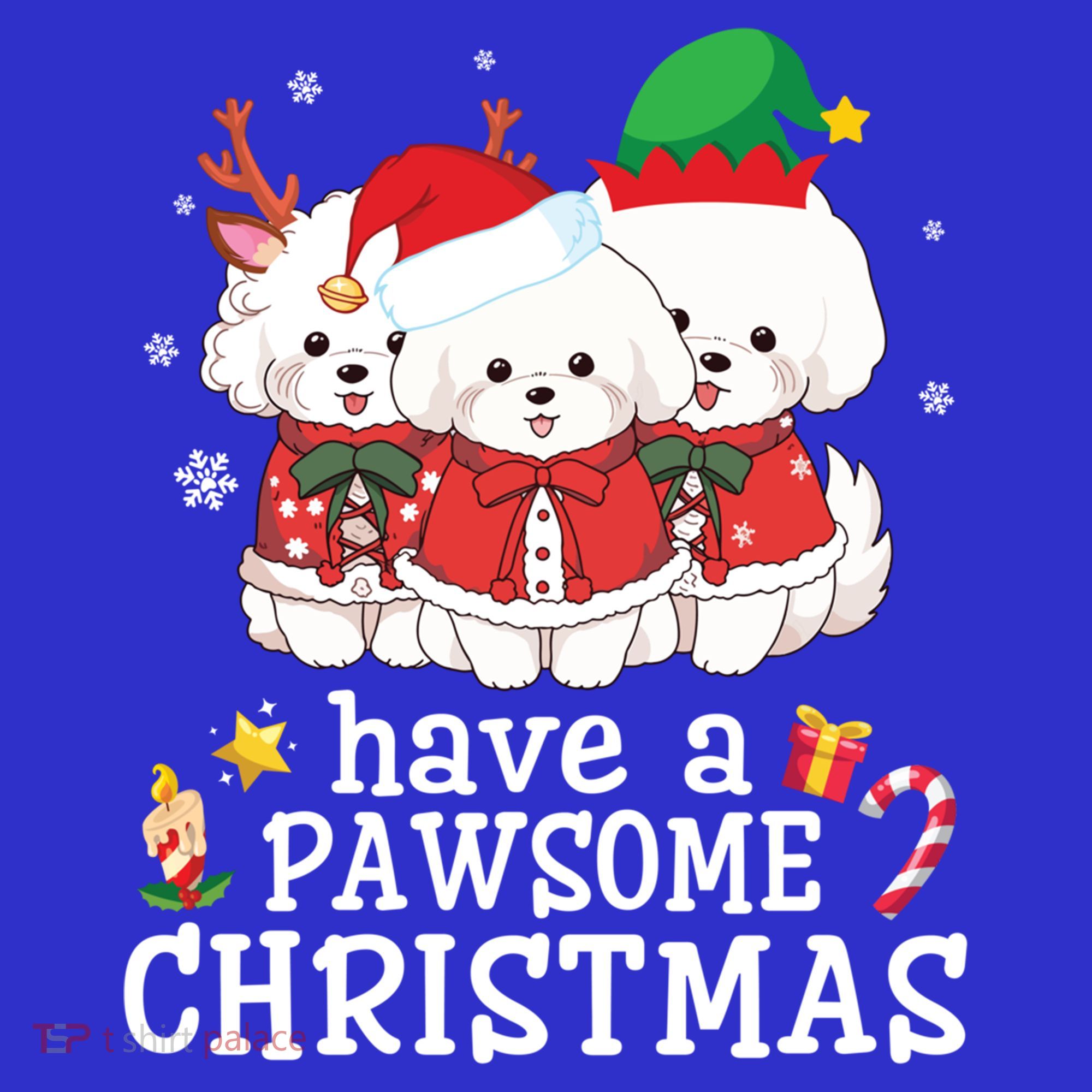 Bichon Frise Dogs Merry Day Mom Dad Have A Pawsome Christmas Cute Gift Visor