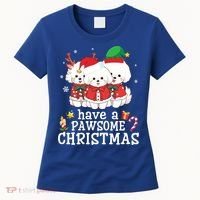 Bichon Frise Dogs Merry Day Mom Dad Have A Pawsome Christmas Cute Gift Women's T-Shirt thumb 0