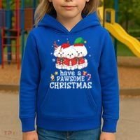 Bichon Frise Dogs Merry Day Mom Dad Have A Pawsome Christmas Cute Gift Kids Hoodie thumb 3