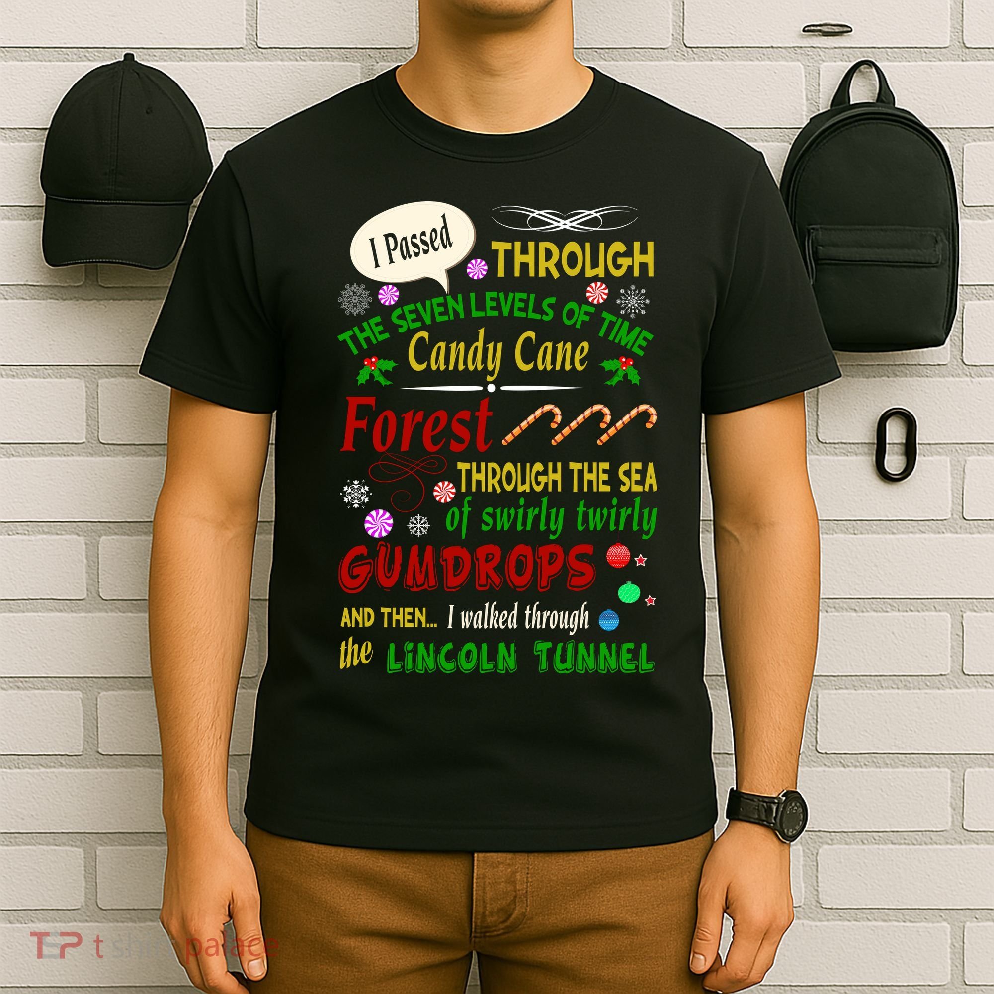 Buddy Funny Elf Christmas Candy Cane Forest, Sea Of Swirly Twirly Gum Drops, An T-Shirt