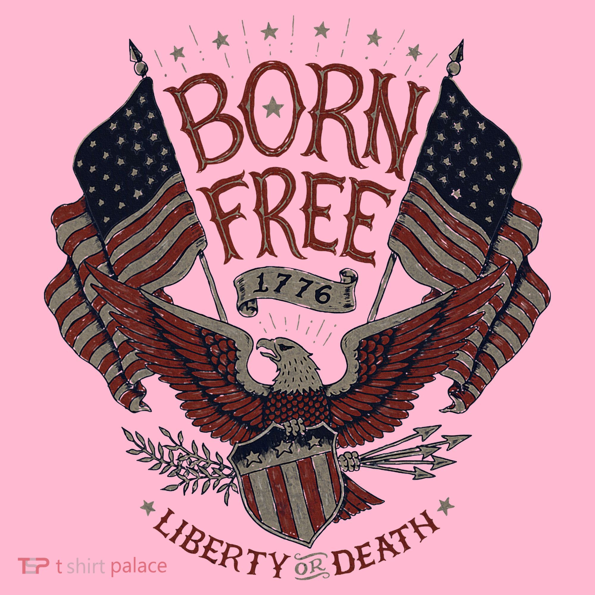 Born Free Eagle American Flag 1776 4th Of July Usa Coaster
