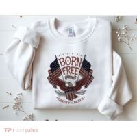 Born Free Eagle American Flag 1776 4th Of July Usa Sweatshirt thumb 2
