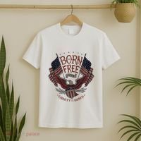 Born Free Eagle American Flag 1776 4th Of July Usa T-Shirt thumb 2