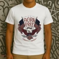 Born Free Eagle American Flag 1776 4th Of July Usa T-Shirt thumb 3
