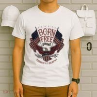 Born Free Eagle American Flag 1776 4th Of July Usa T-Shirt thumb 6