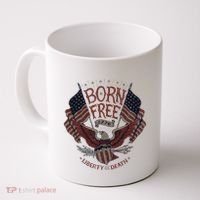 Born Free Eagle American Flag 1776 4th Of July Usa Coffee Mug thumb 0