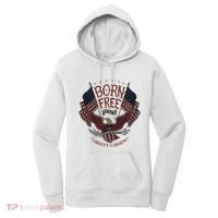 Born Free Eagle American Flag 1776 4th Of July Usa Women's Hoodie thumb 0