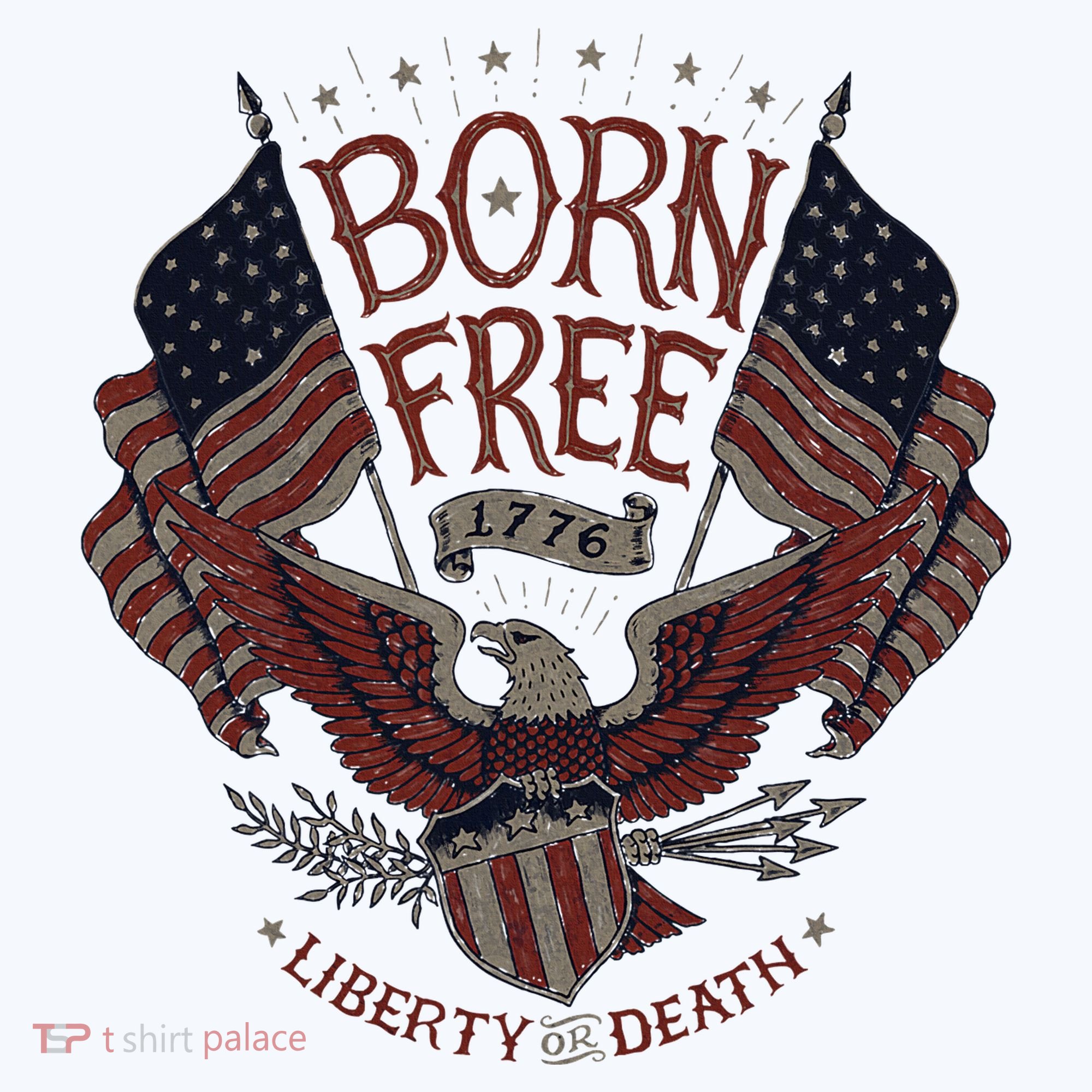 Born Free Eagle American Flag 1776 4th Of July Usa Tumbler
