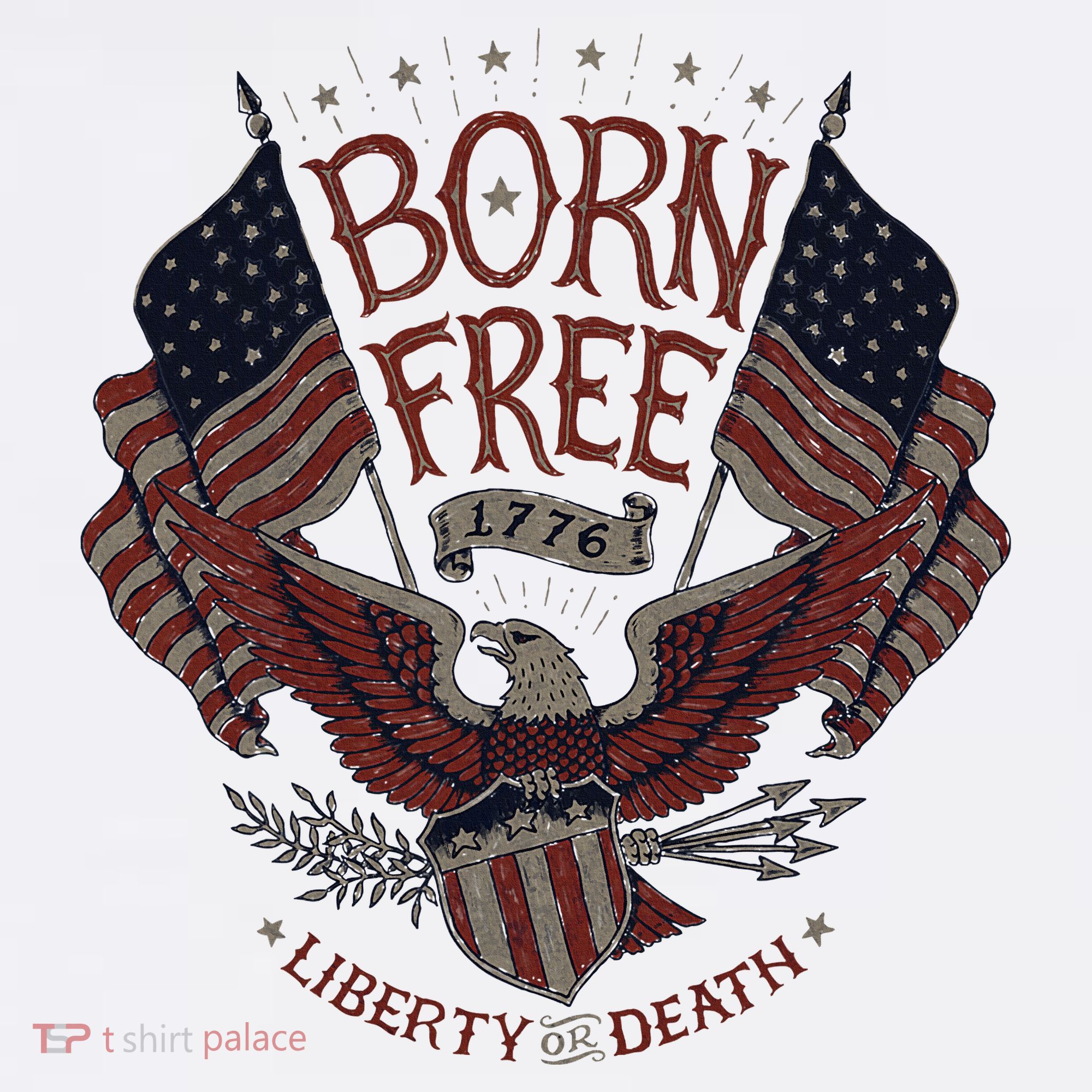 Born Free Eagle American Flag 1776 4th Of July Usa Women's Tank Top