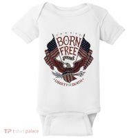 Born Free Eagle American Flag 1776 4th Of July Usa Baby Bodysuit thumb 0