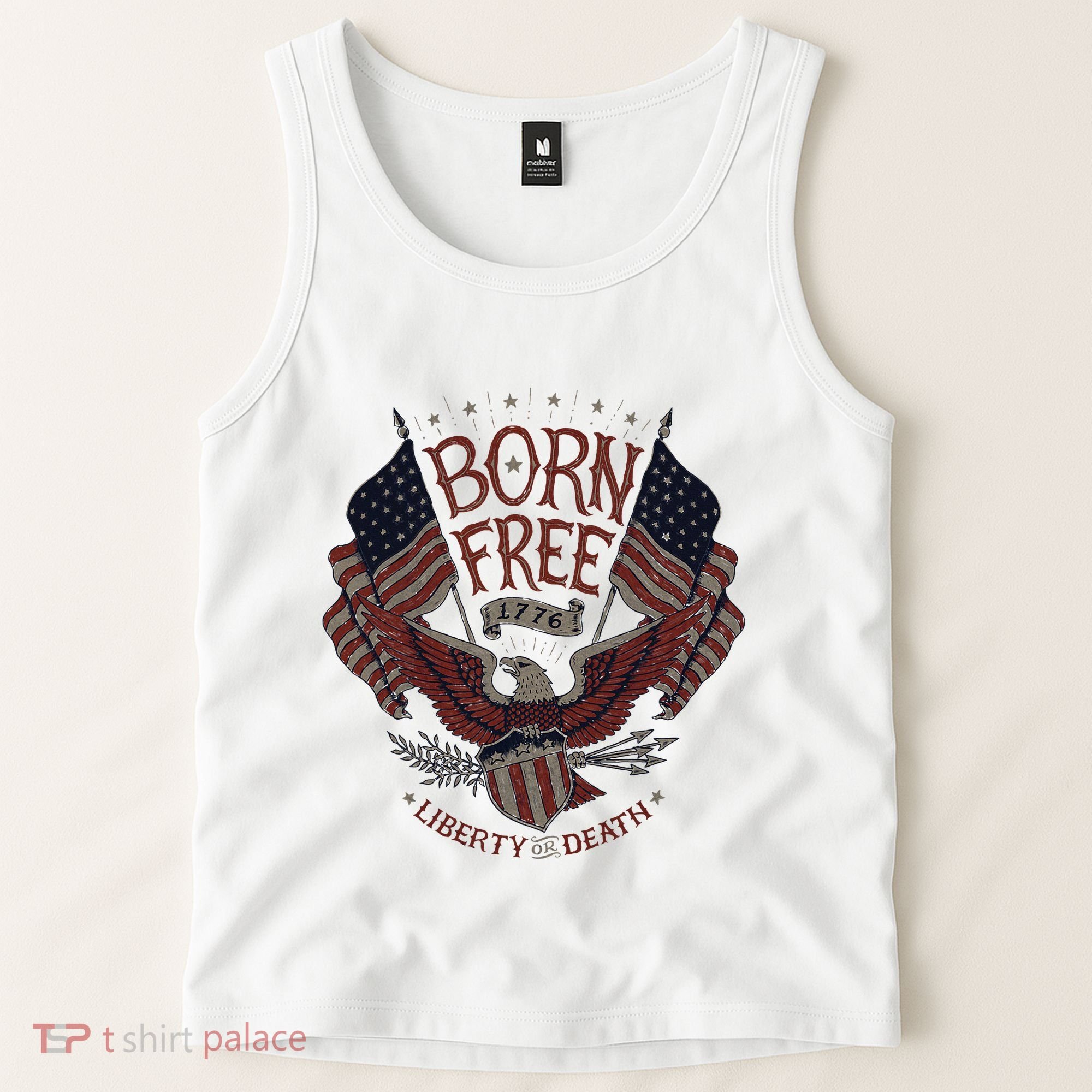 Born Free Eagle American Flag 1776 4th Of July Usa Tank Top