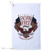 Born Free Eagle American Flag 1776 4th Of July Usa Golf Towel thumb 0