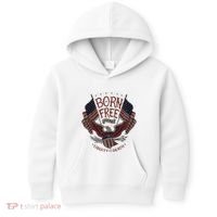 Born Free Eagle American Flag 1776 4th Of July Usa Kids Hoodie thumb 0