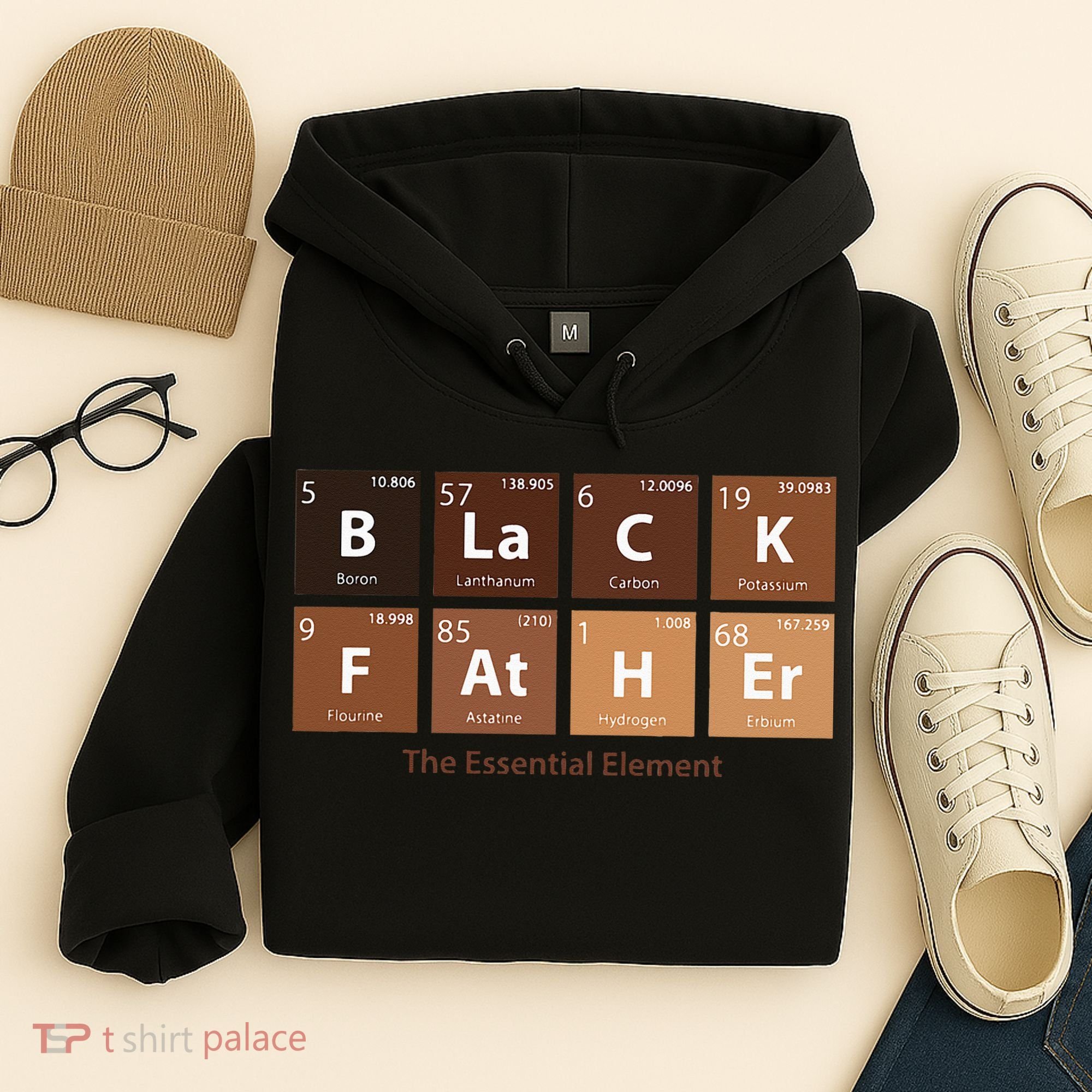 Black Father Essential Element Father's Day Funny Black Dad Hoodie