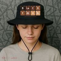 Black Father Essential Element Father's Day Funny Black Dad Bucket Hat thumb 3