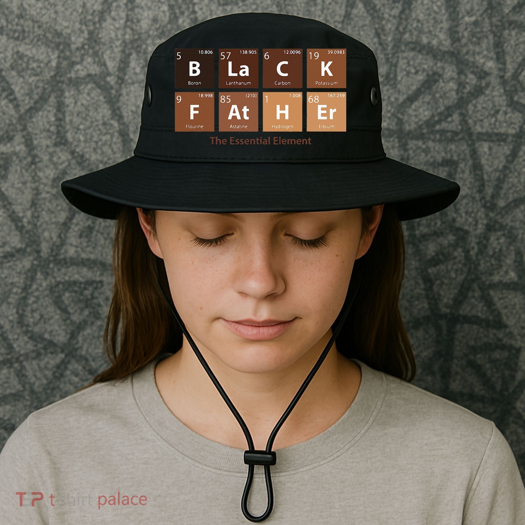 Black Father Essential Element Father's Day Funny Black Dad Bucket Hat