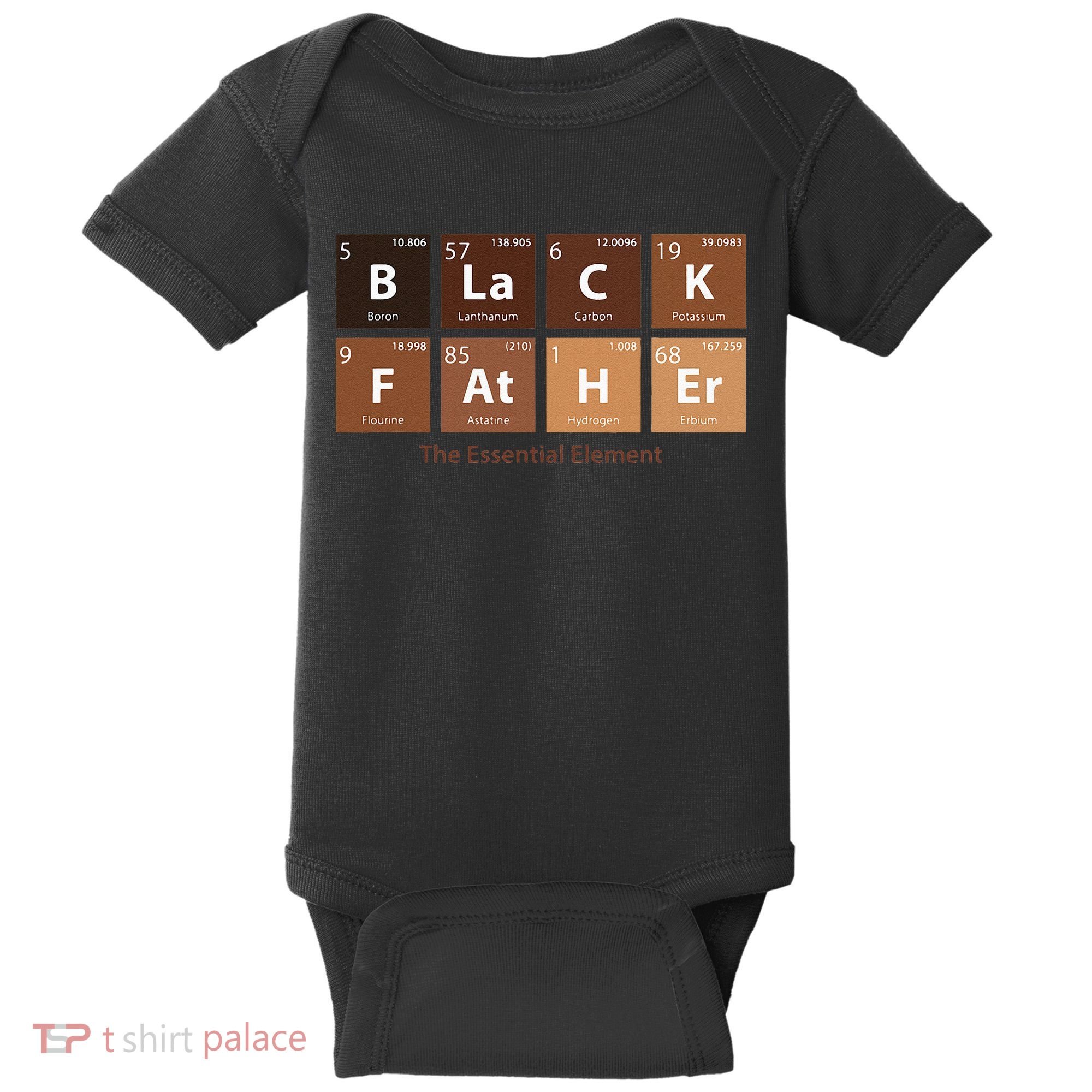 Black Father Essential Element Father's Day Funny Black Dad Baby Bodysuit