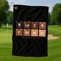 Black Father Essential Element Father's Day Funny Black Dad Golf Towel thumb 1