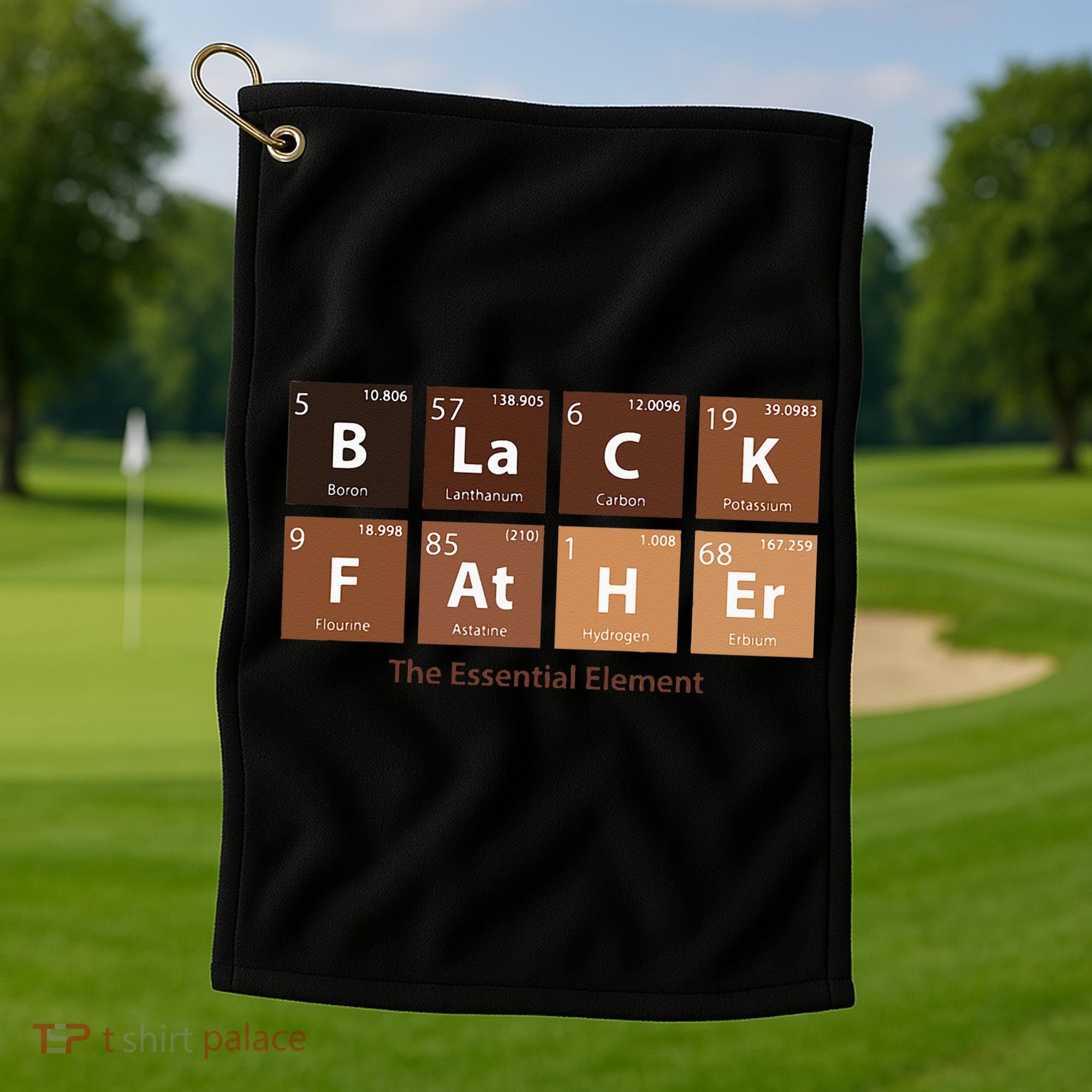 Black Father Essential Element Father's Day Funny Black Dad Golf Towel
