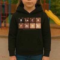 Black Father Essential Element Father's Day Funny Black Dad Kids Hoodie thumb 3