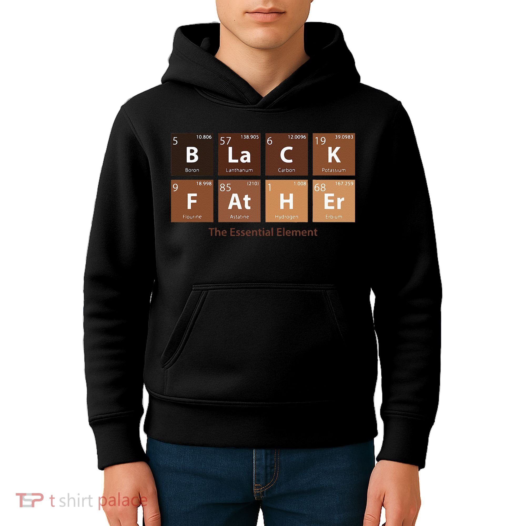 Black Father Essential Element Father's Day Funny Black Dad Kids Hoodie