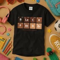 Black Father Essential Element Father's Day Funny Black Dad Kids T-Shirt thumb 3