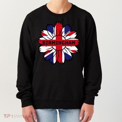 British Flag England Uk Sunflower Birmingham Union Jack Gift Women's Sweatshirt