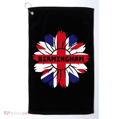 British Flag England Uk Sunflower Birmingham Union Jack Gift Golf Towel